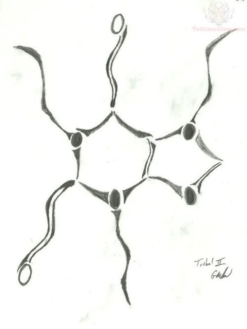 Tribal Molecule Tattoo Design